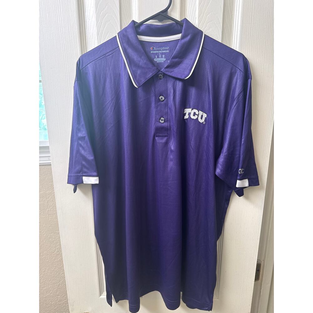 Champion athletic wear dri-fit TCU horned frogs polo